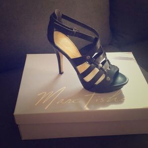 Gently worn black open toed